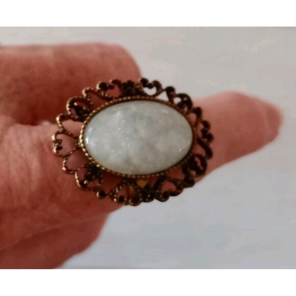 Lot Of 6 Women's Adjustable Costume Jewelry With Ring Holder Boho Butterfly Oval - Picture 4 of 5